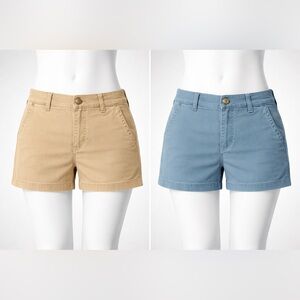 American Eagle Outfitters Tan and Blue Women Shorts